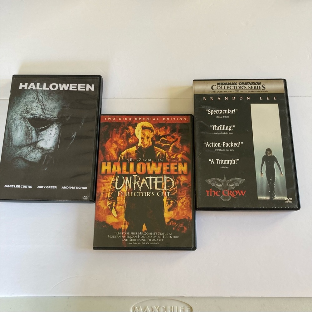 Halloween, Halloween Unrated Directors Cut, The Crow Horror Movie Gore Scary Lot